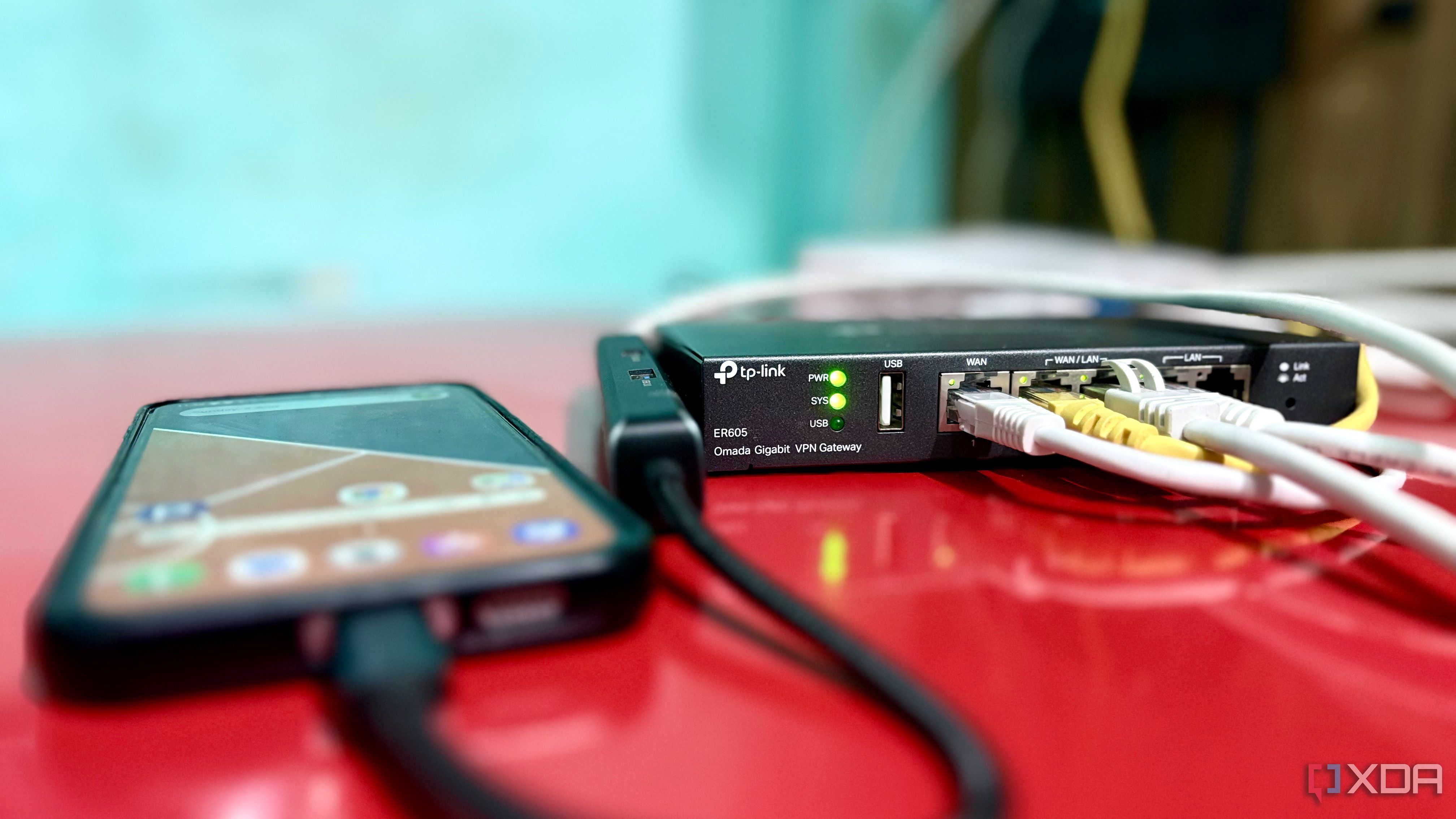 This old Galaxy phone became my third WAN port, and it actually works