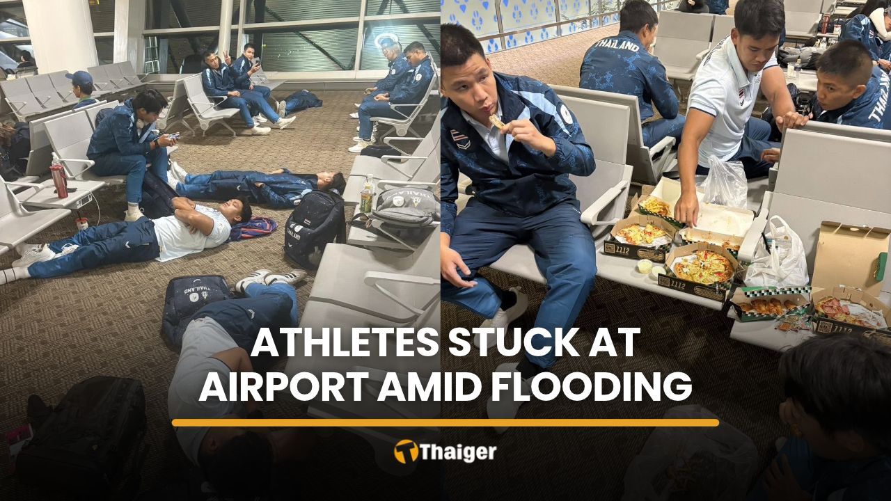 Thai Asian Games teams stuck for 8 hours as floods delay flight