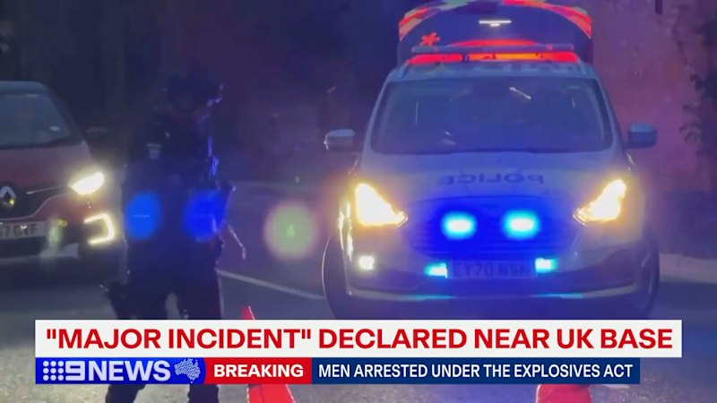 ‘Major incident’ declared after explosives arrests near UK air force base
