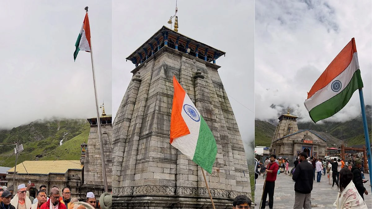 India Turns 80: Kedarnath Temple Joins Independence Day Celebrations With Patriotic Spirit, Tiranga Unfurled Atop Shrine