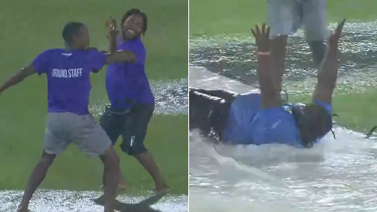 Groundsmen’s Epic Rain Dance During CPL 2026 Match Goes Viral | WATCH