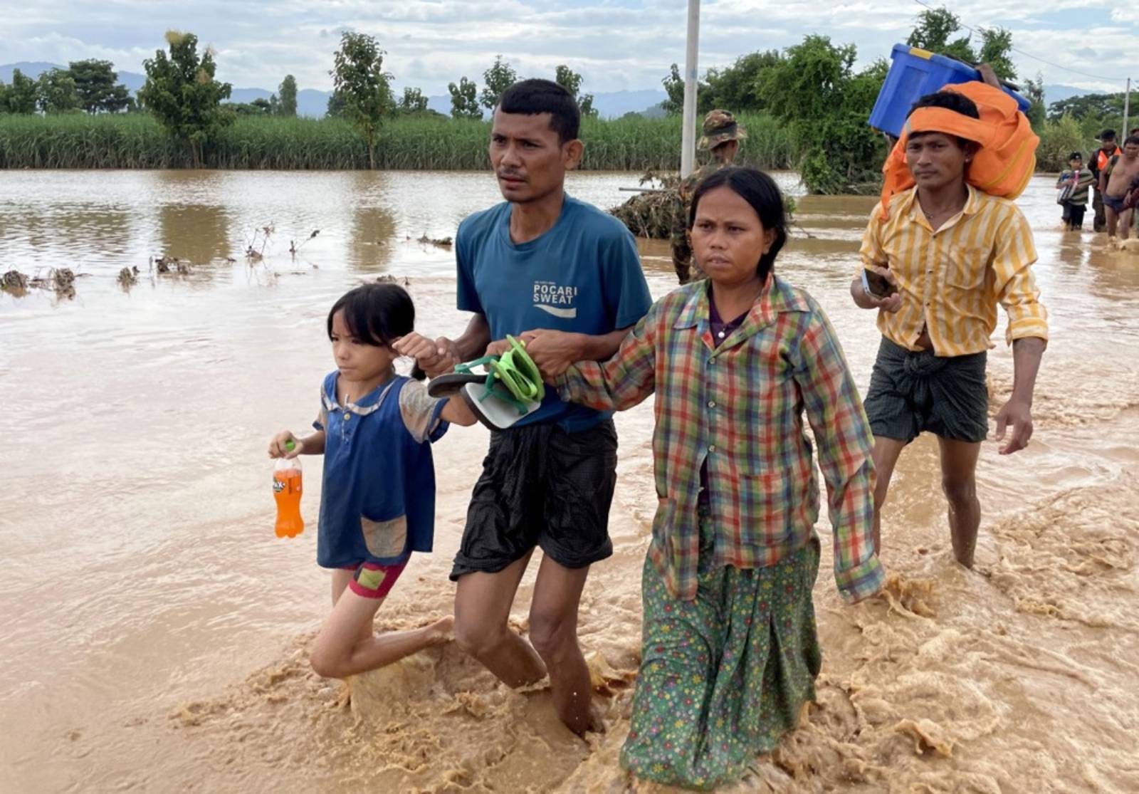 Monsoon rains submerge villages, fields in Myanmar