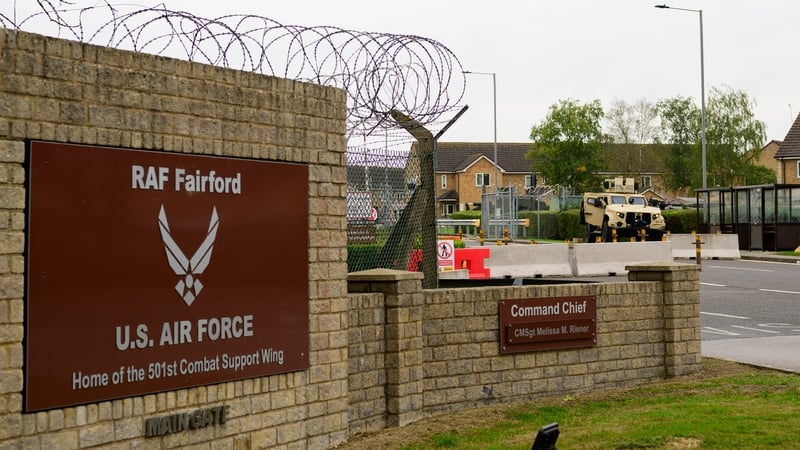 What is known about arrests at US airbase in Britain