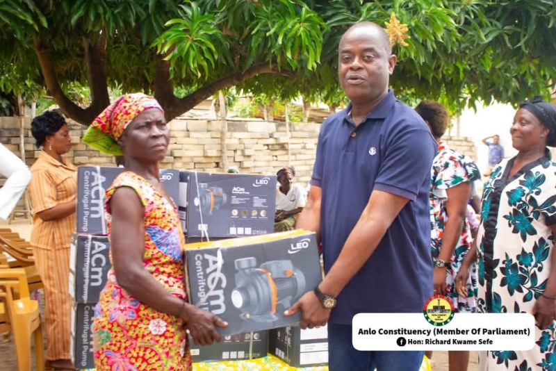 Anlo MP donates 10 irrigation machines to women farmers