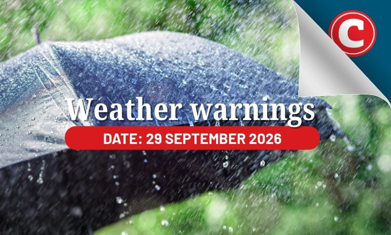Weather alert: Yellow level 2 warning for severe thunderstorms in 6 provinces