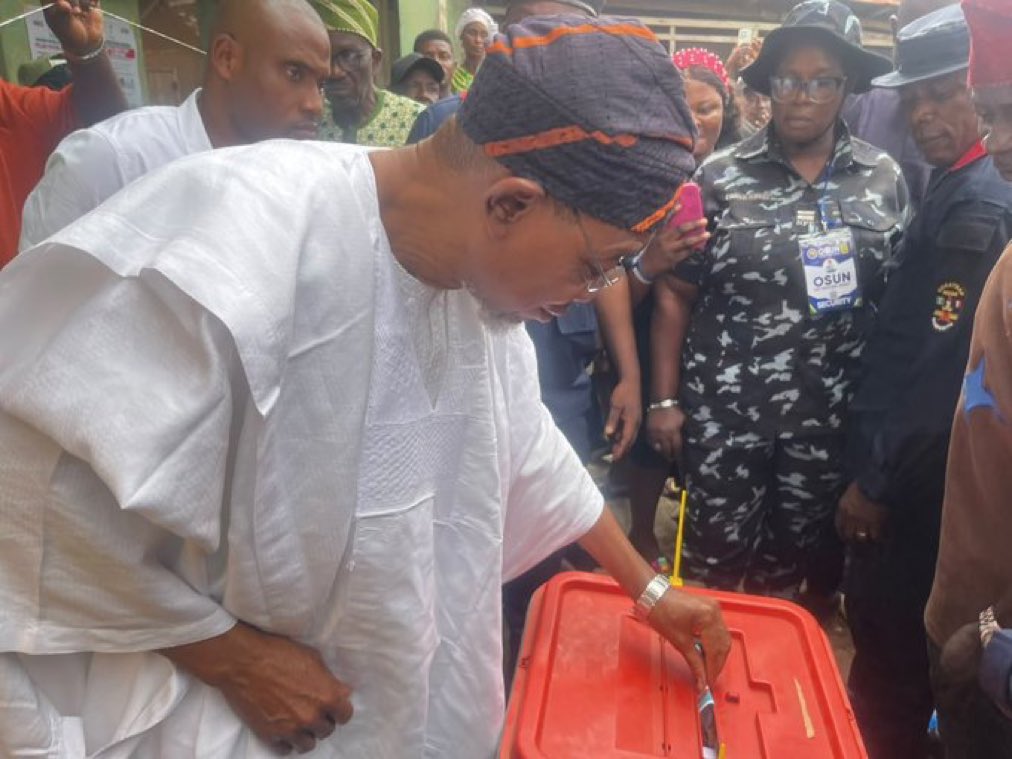 Osun decides: ADC National Secretary, Aregbesola casts his vote