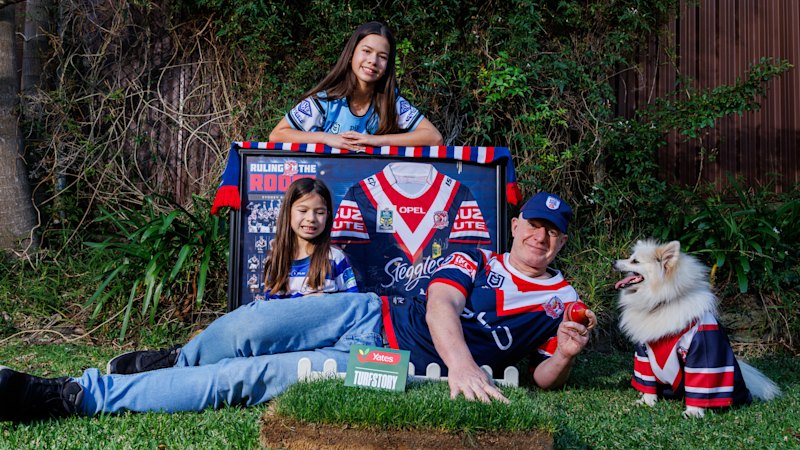 From Queensland to the Shire, this Roosters fanatic is all in for the ‘battlers from Bondi’
