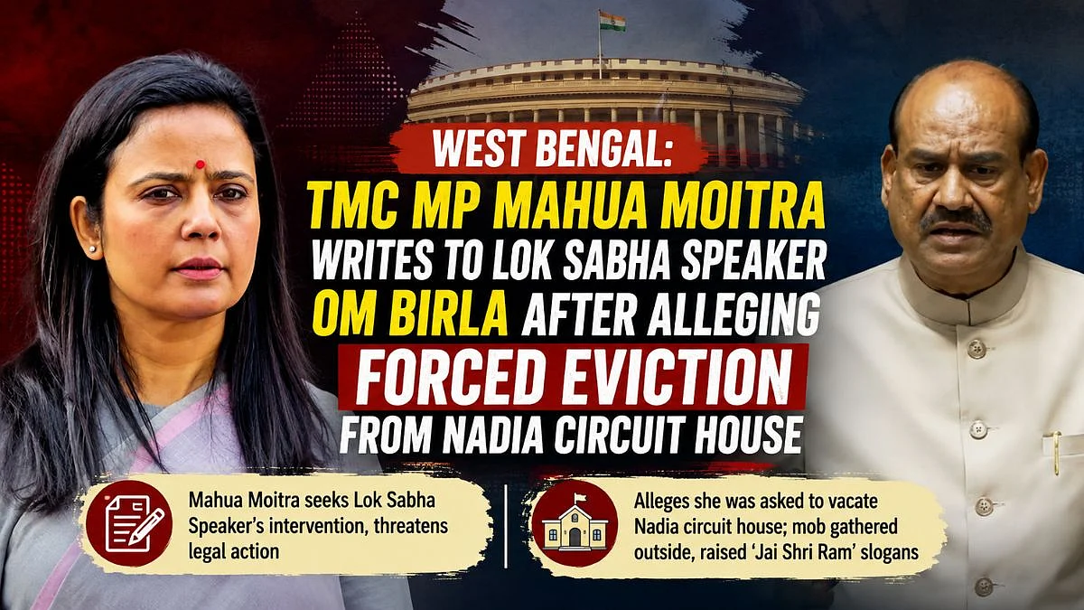 West Bengal: TMC MP Mahua Moitra Writes To Lok Sabha Speaker Om Birla After Alleging Forced Eviction From Nadia Circuit House