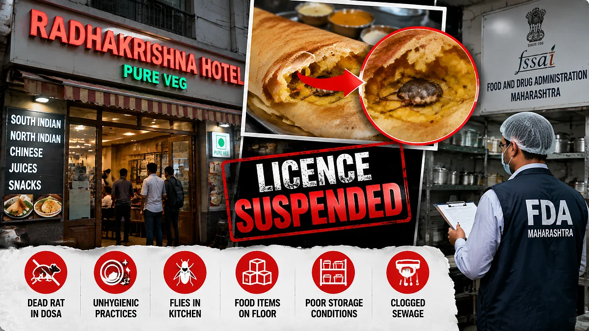 Mumbai FDA Suspends Radhakrishna Hotel Licence After Alleged Dead Rat Found In Mysore Masala Dosa, Hygiene Violations