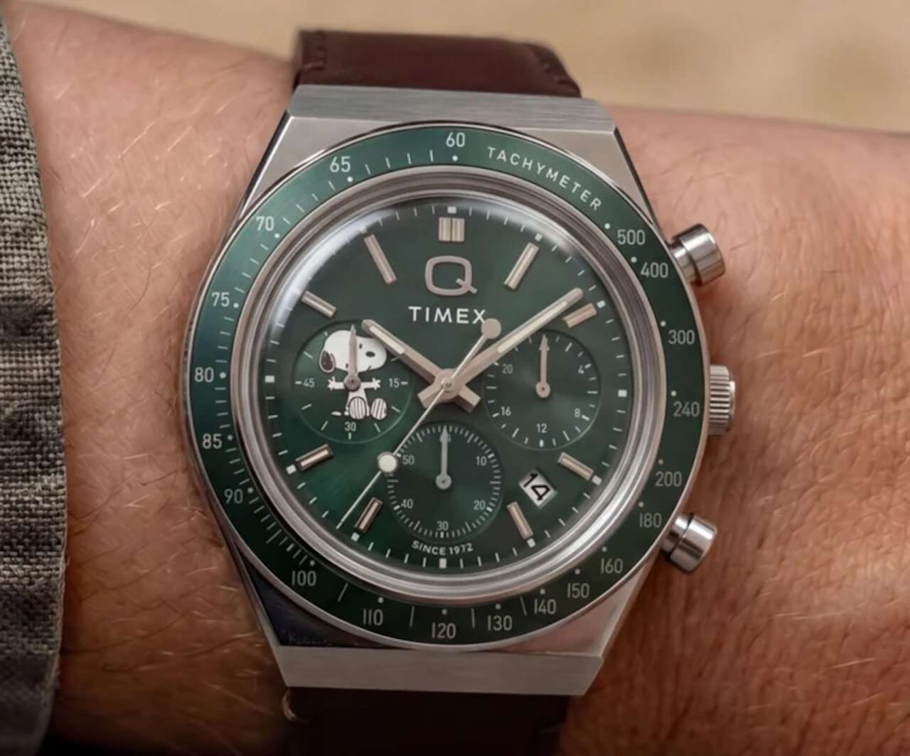 Snoopy Sneaks Into the New Peanuts x Q Timex Chronograph