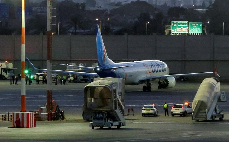 What happened on board the rerouted flydubai plane?