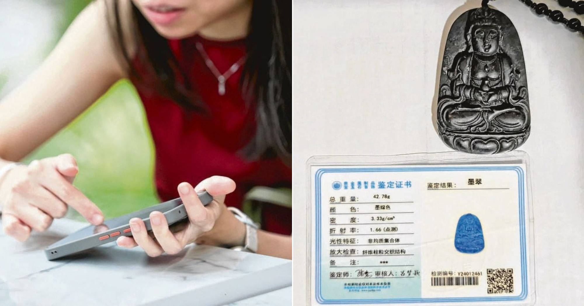 S'pore elderly couple spends S$7,093 on jewelry in China, including 'black jade' Buddha pendant, daughter gets it tested, finds it's worth less than S$100