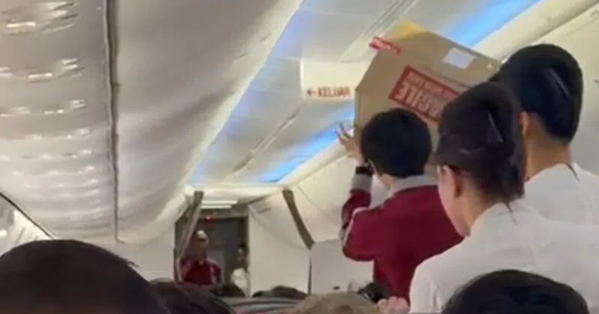 Woman brings large cardboard box on flight from S'pore, refuses to hand it over when asked, flight delayed, police called