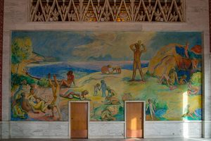 The Mocking Mural in Oslo City Hall in Oslo, Norway