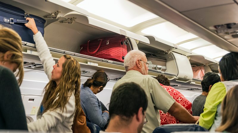 A passenger dropped their bag on my husband’s head, injuring him