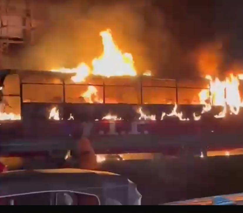 Passengers escape death as VIP travelling from Kumasi to Sunyani catches fire