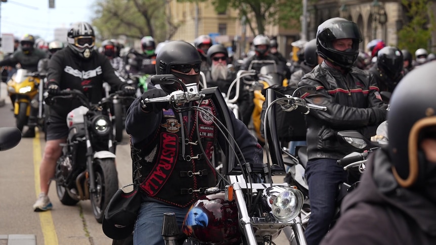 Thousands of motorcyclists join pothole rally outside Victorian parliament