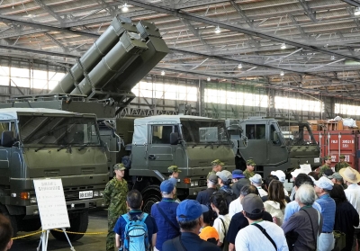 Missile system shown to local residents at GSDF base in Kumamoto
