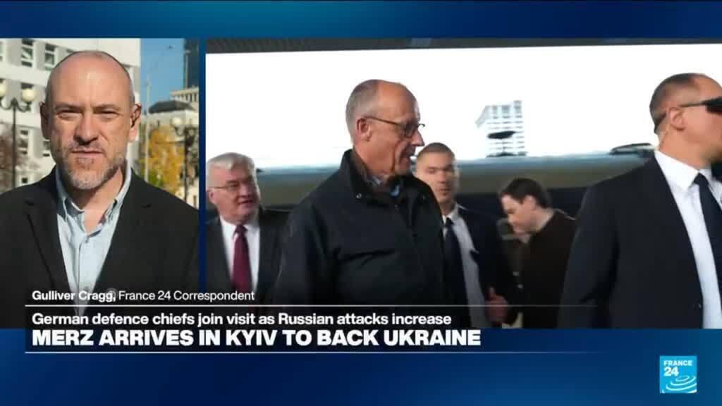 Germany's Merz visits Kyiv as Russia steps up attacks on Ukrainian cities