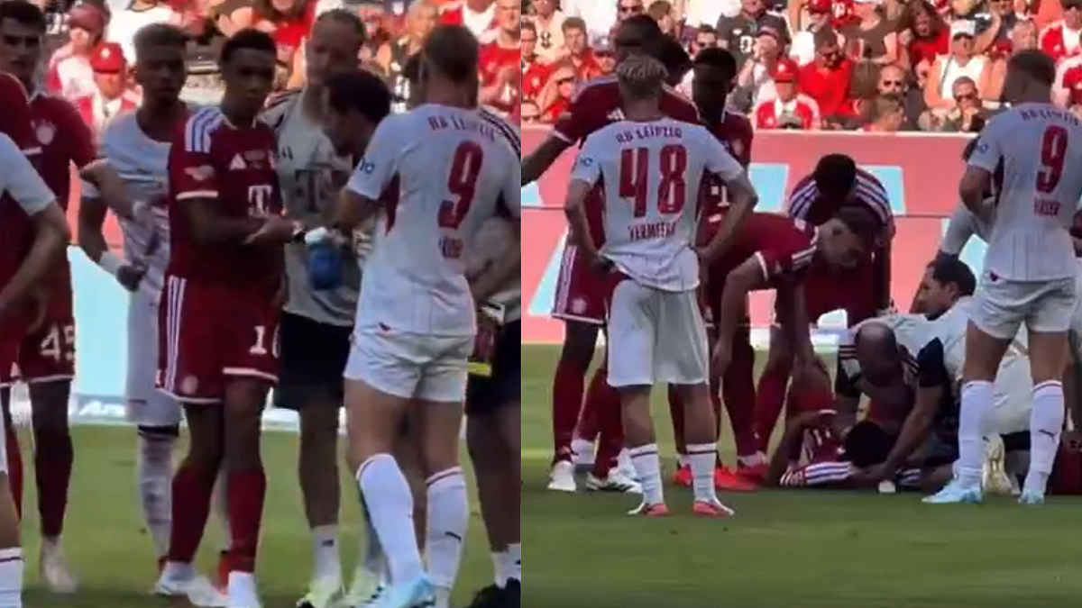 Terrifying Moment! Jamal Musiala Suddenly Collapses On Pitch As Bayern Munich Players Rush To Help | Video