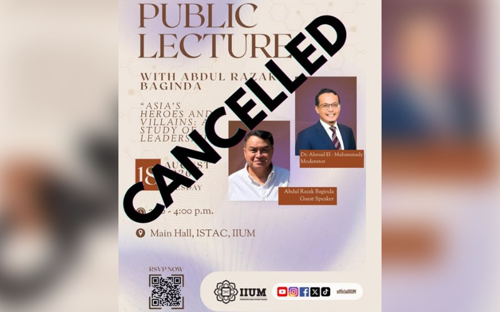Razak Baginda’s lecture at IIUM cancelled