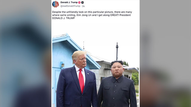 Trump Posts Photo of 2019 Panmunjom Meeting With Kim Jong-un
