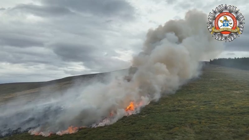 Over 25 firefighters battle blaze in Dublin mountains