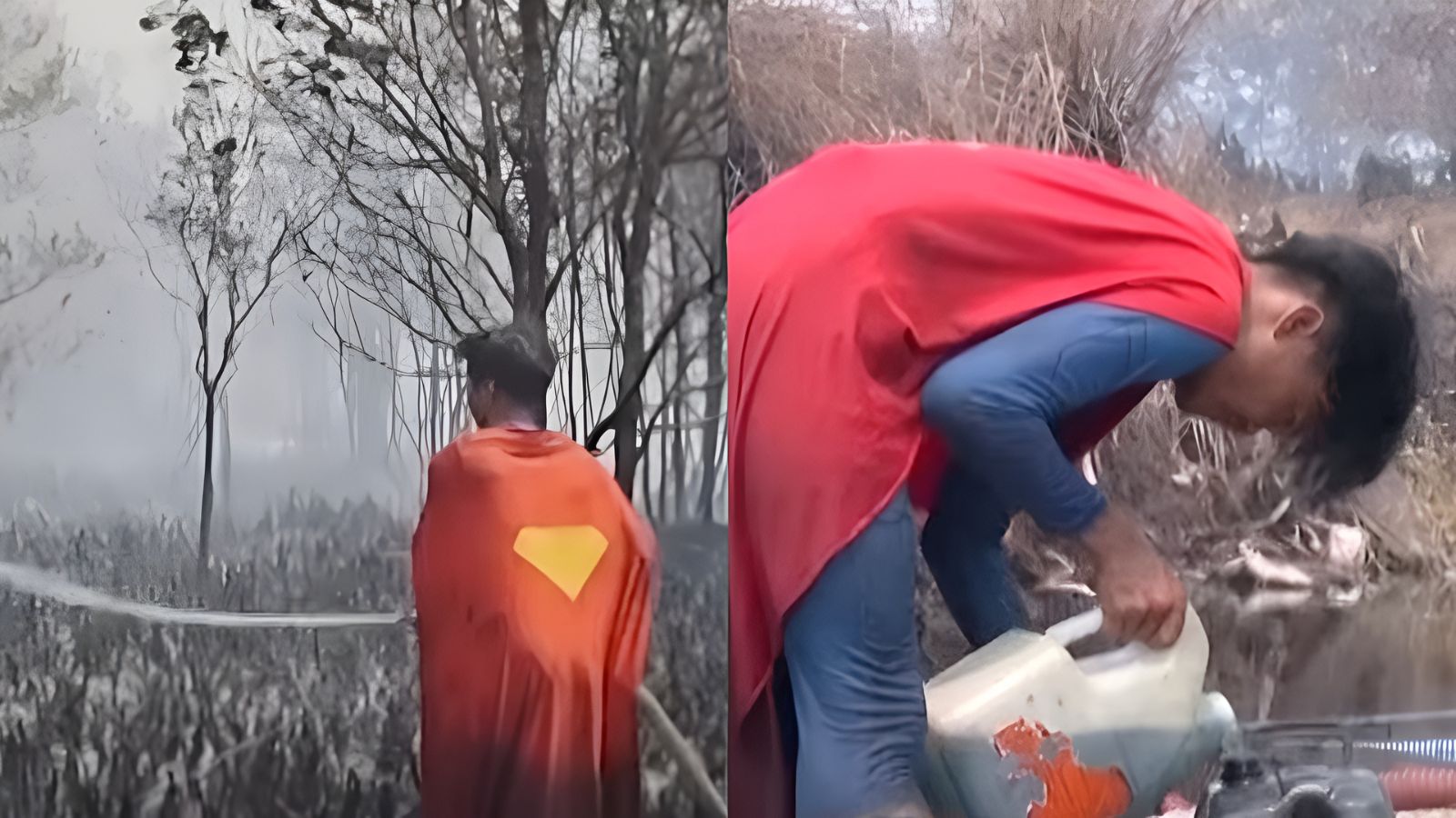 Why a 15-year-old Indonesian boy put on a Superman costume to fight wildfires
