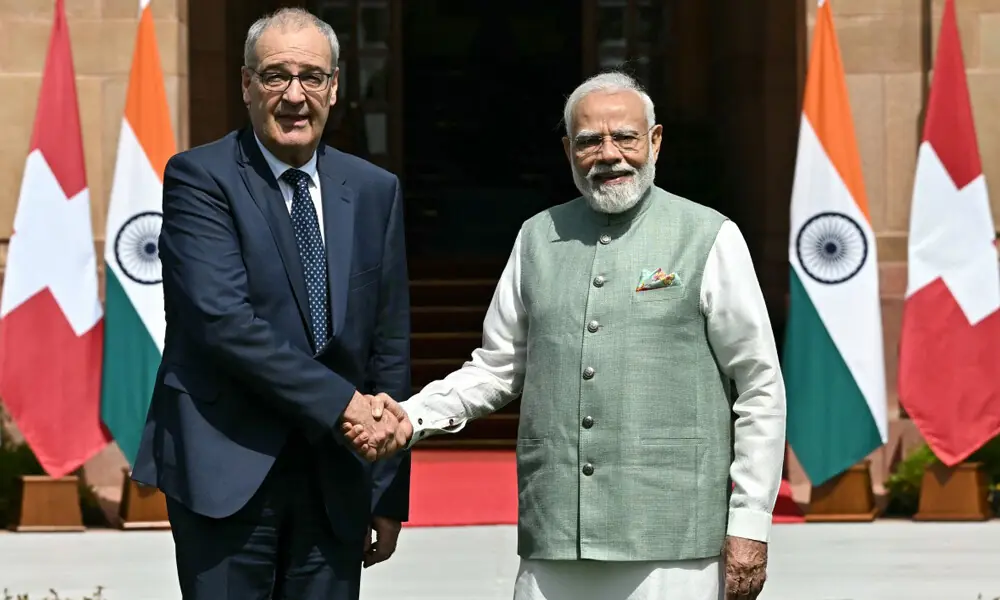 Swiss president visits India to boost trade ties