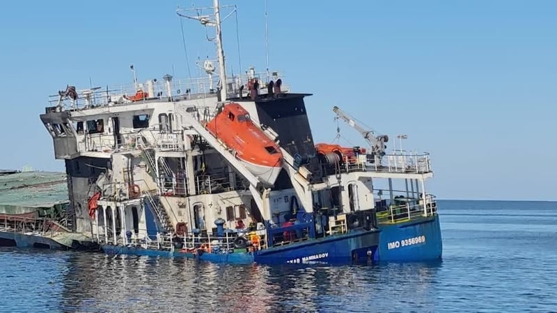 Two dead as Russian drone sinks grain ship in Black Sea