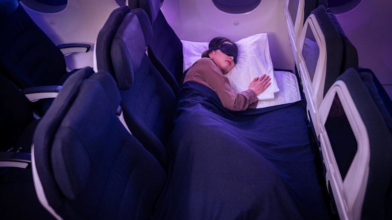 A nearly 17-hour flight in the ‘Skycouch’ economy class bed