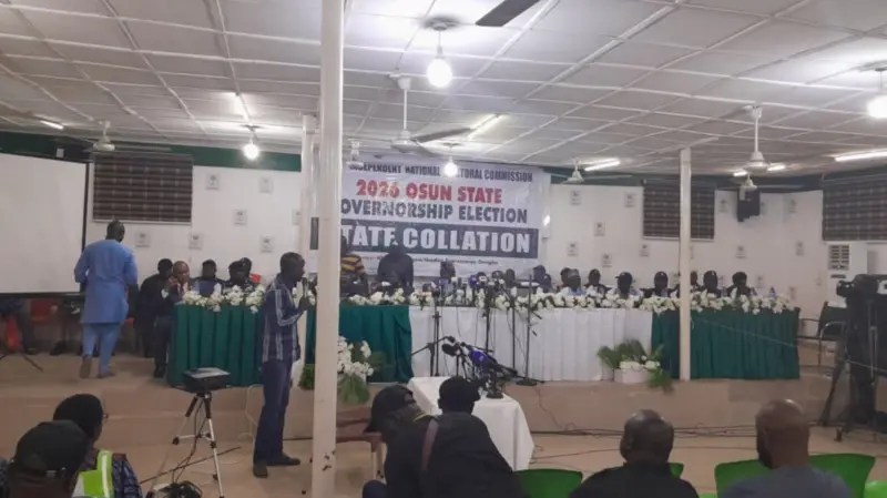 #OsunDecides2026: APC officials absent at final collation centre as Adeleke coasts to victory