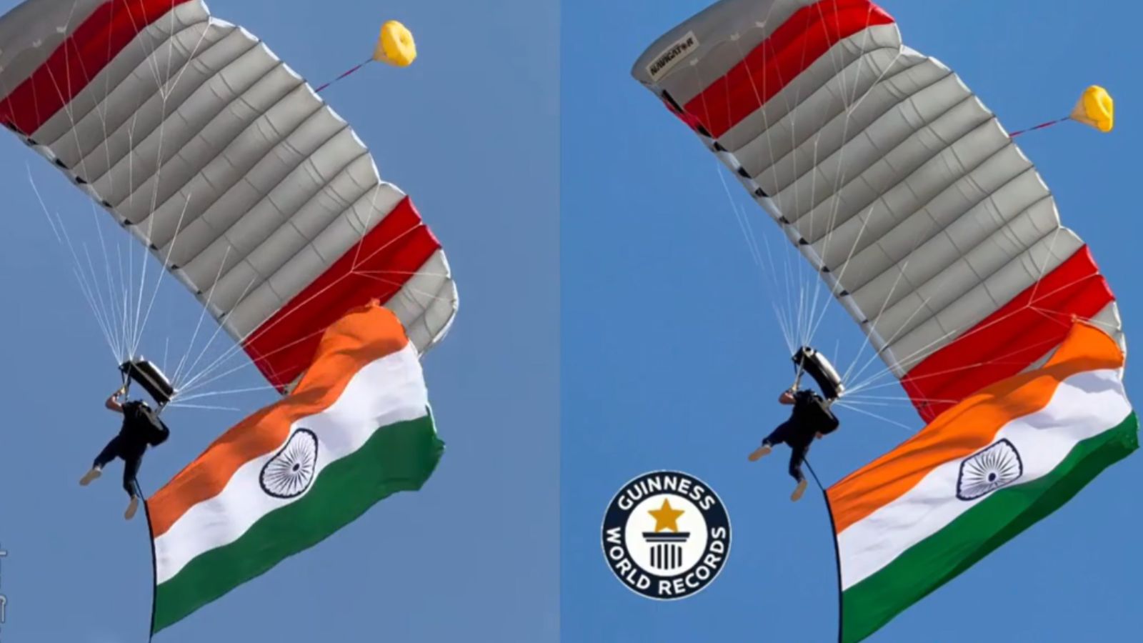Watch: 3 UAE-based Indian skydivers unfurl tricolour at 13,000ft in world record feat