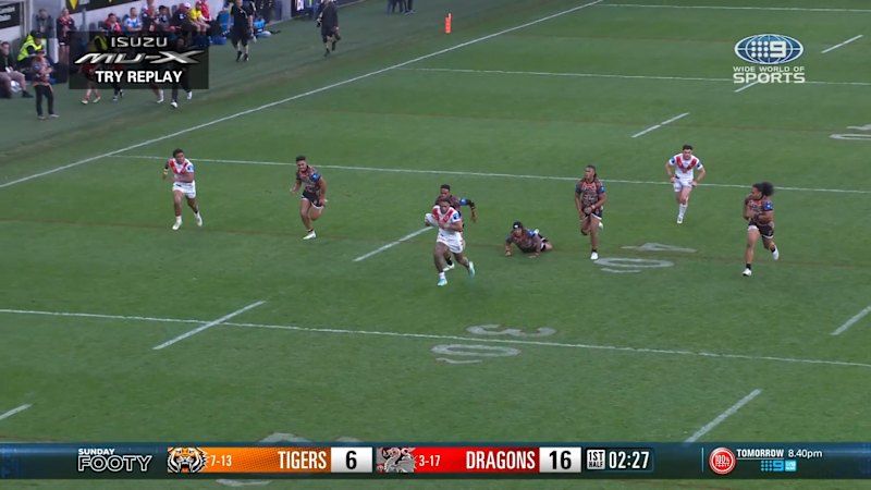 Unwanted Dragons centre bulldozes over Tigers defenders
