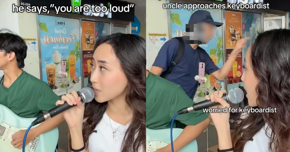 Man shouts at young buskers for being 'too loud' outside Pasir Ris MRT station, police show up