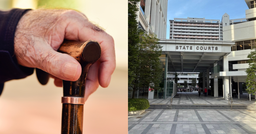 Maid in S'pore grabs 94-year-old employer's cane after he asks her to make food, he falls & hits head