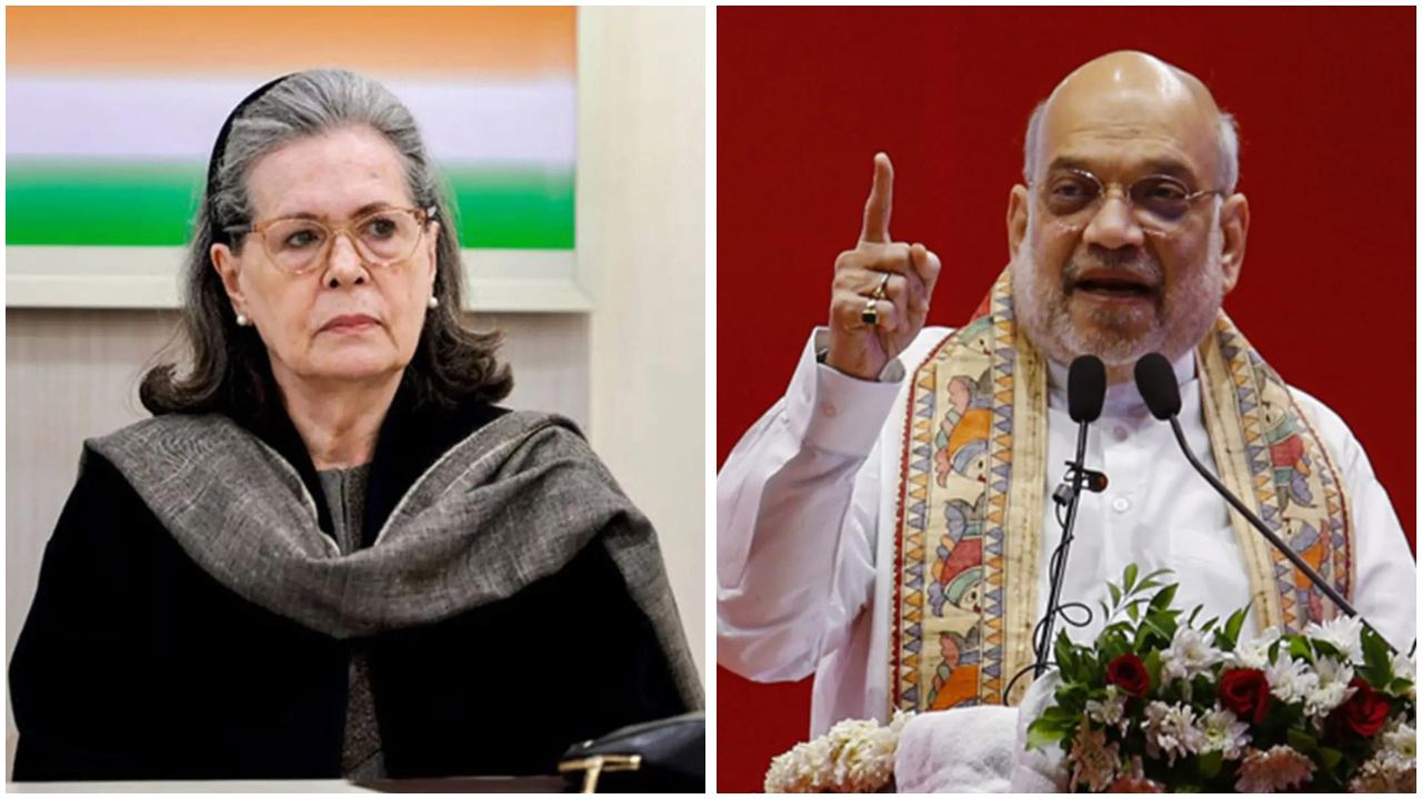 ‘Congress should feel ashamed’: Amit Shah targets Sonia Gandhi over Vande Mataram row