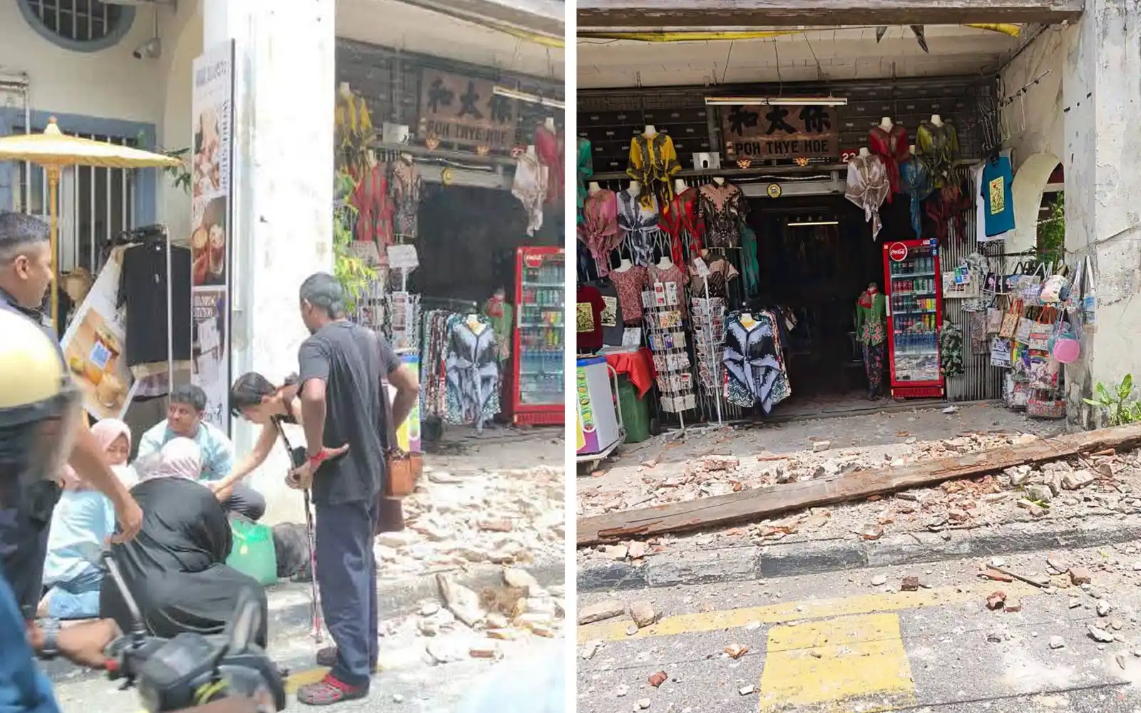 2 tourists hurt after debris falls from Penang heritage building