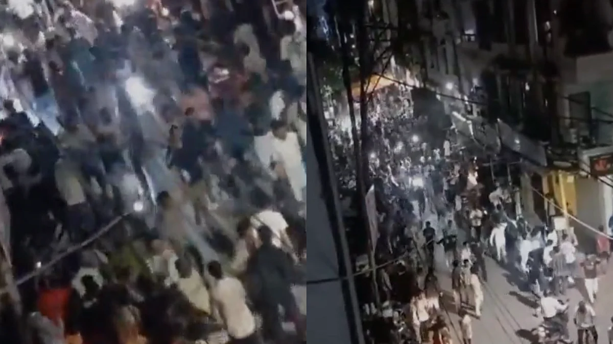 Kanpur ₹16 Flash Sale Turns Chaotic: Massive Crowd Rushes Alam Market, Police Register FIR Against Shopkeeper | VIDEO