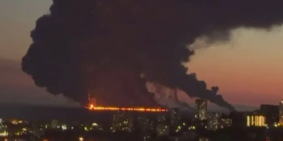 Russian shadow fleet tanker on fire near Sochi after drone attack