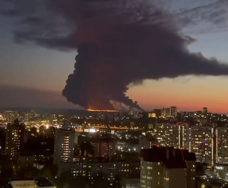 Ukraine drone attack triggers huge tanker fire off Russia's Sochi