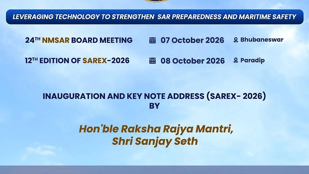 Indian Coast Guard To Host 24th NMSAR Board Meeting At Bhubaneswar, Followed By Sarex‑2026 Off Paradip