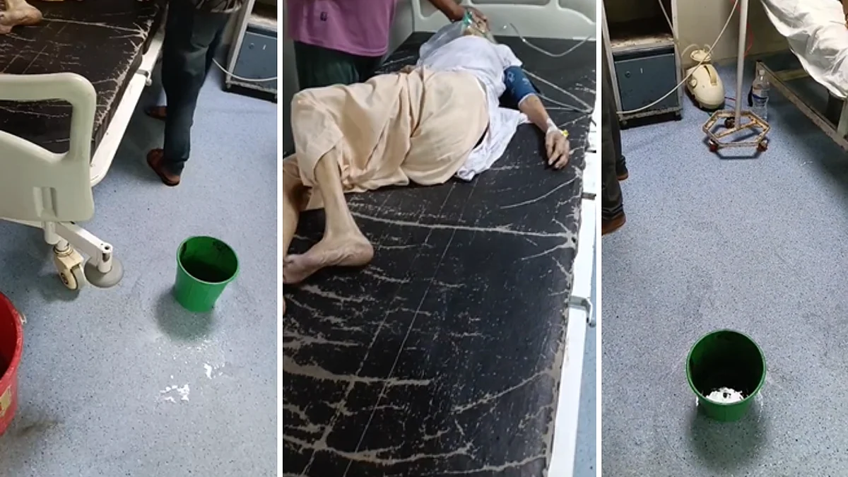 Rainwater Leaks From ICU Ceiling As Patient Lies In Bed At Sheopur District Hospital | VIDEO