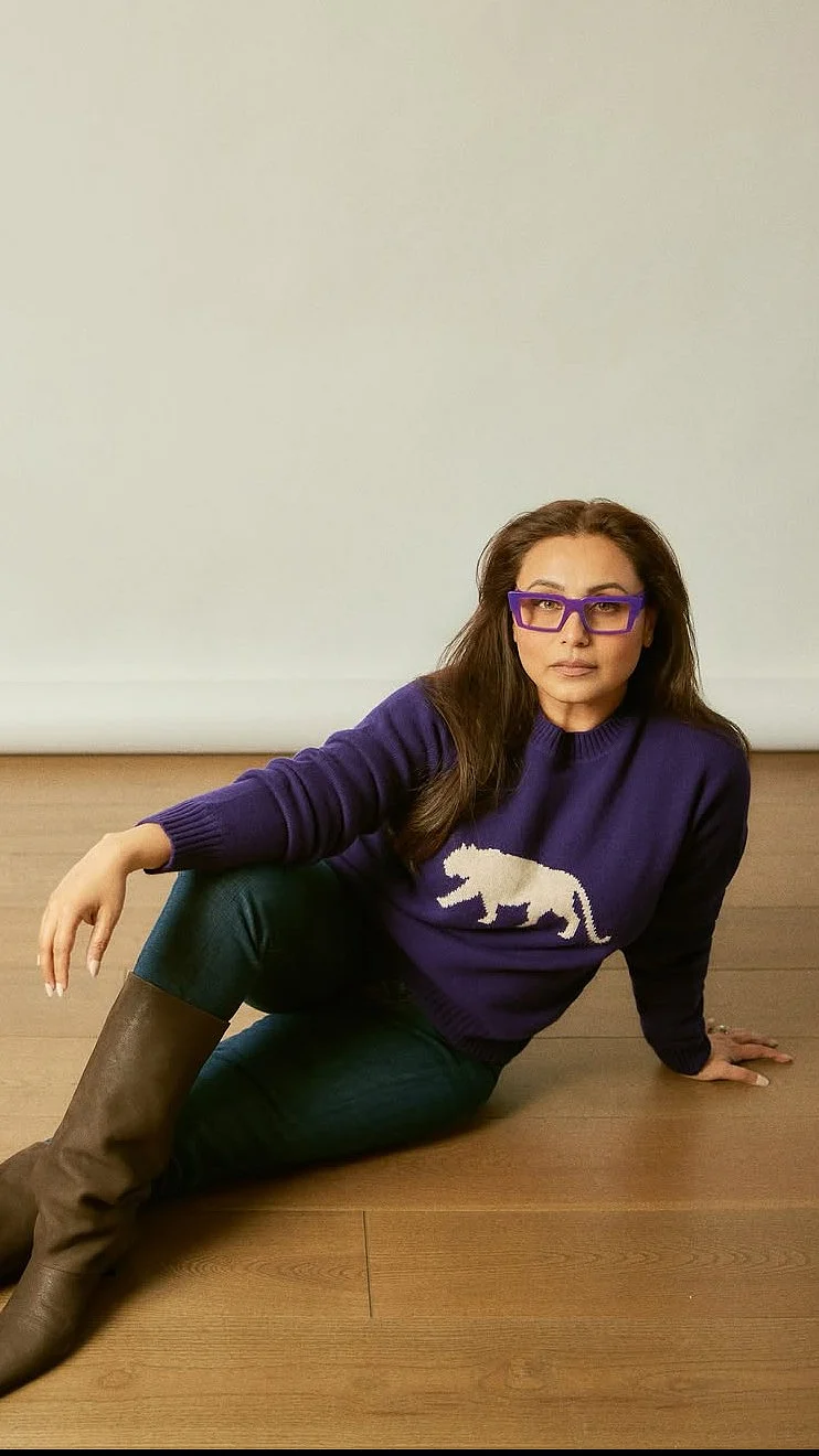 Rani Mukerji’s Purple Sweater & Knee-High Boots Are Giving Retro Winter Fashion Goals