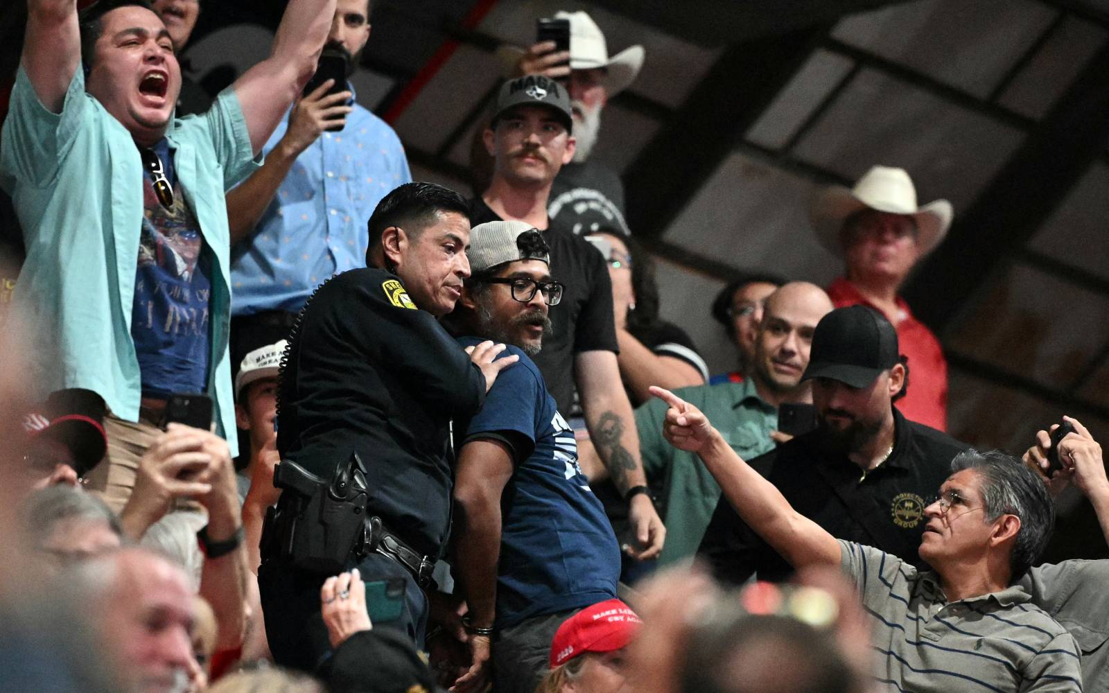 Demonstrators interrupt Trump rally in Texas