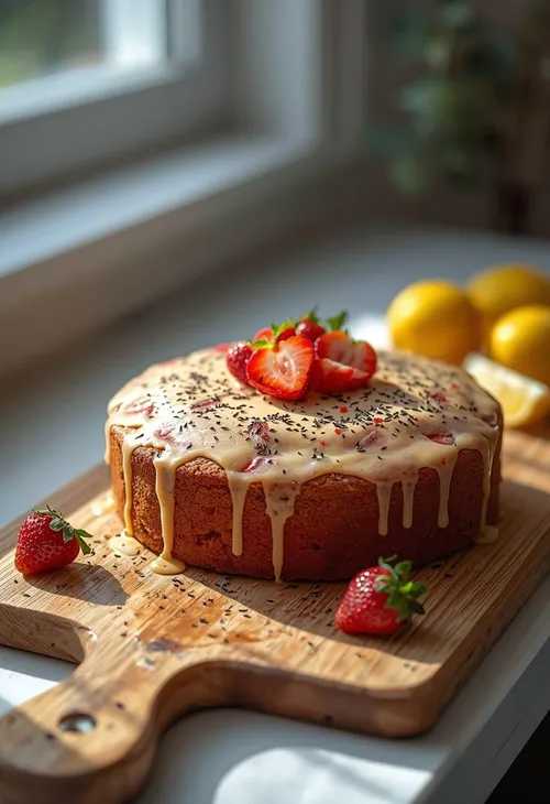 This rooibos, lemon and strawberry cake is made for spring afternoons