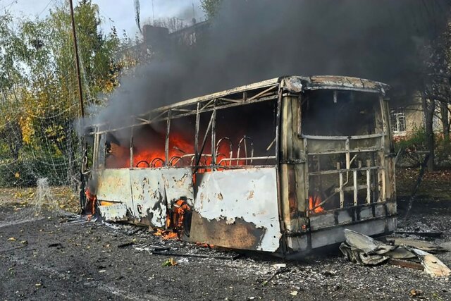 Russia’s strike on Ukraine’s Kramatorsk killed 33 people aboard two passenger buses. Photos from the aftermath.