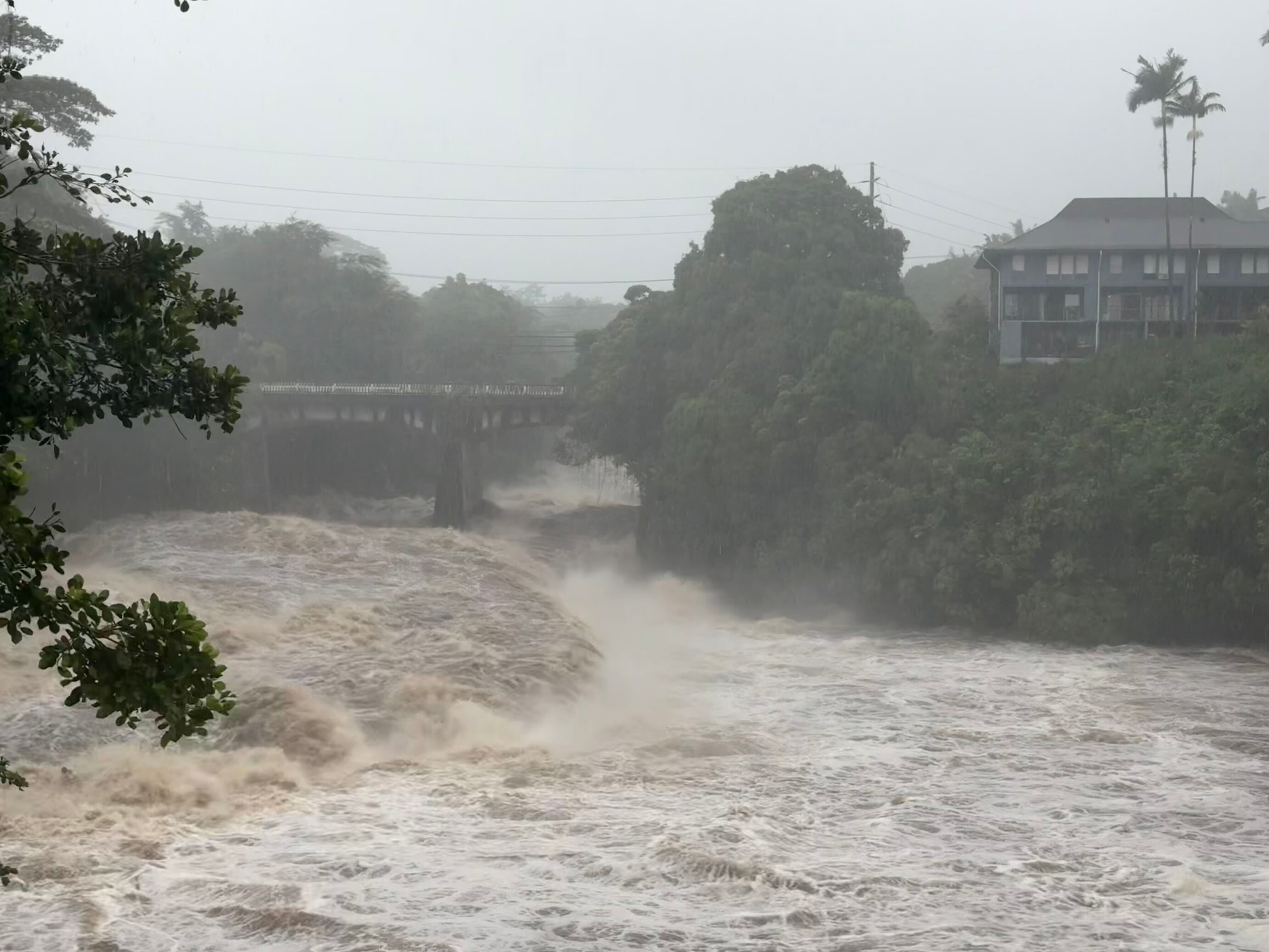 Lala is again a tropical storm, sending drenching rain and winds across Hawaii