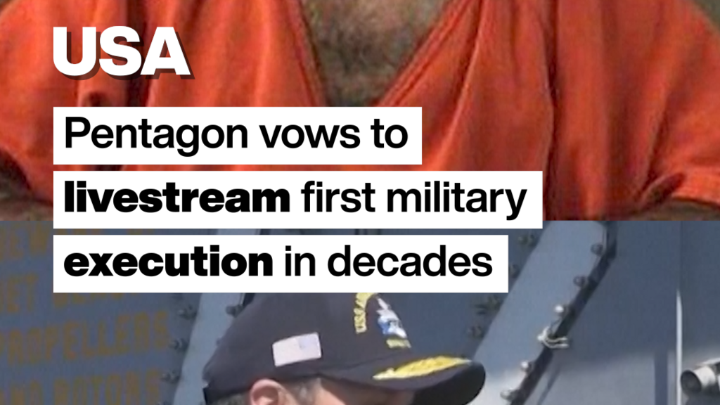 Pentagon vows to livestream first military execution in decades
