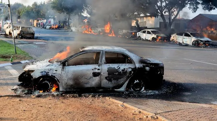 Cars torched and shops looted as anti-migrant violence erupts in South Africa